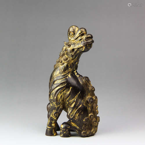 CHINESE HARDWOOD FIGURE OF BEAST