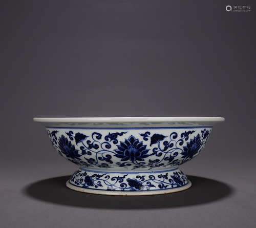 CHINESE BLUE WHITE PORCELAIN PLATE