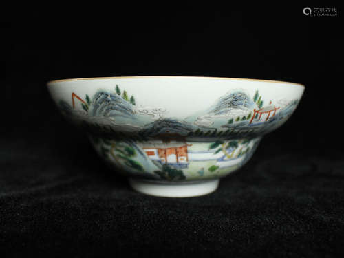 CHINESE FAMILLE ROSE PORCELAIN BOWL, MARKED