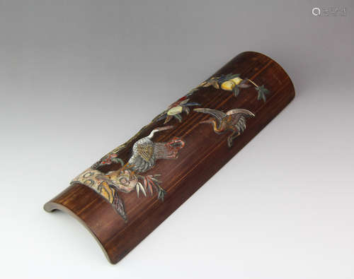 CHINESE BAMBOO WRIST REST WITH INLAID