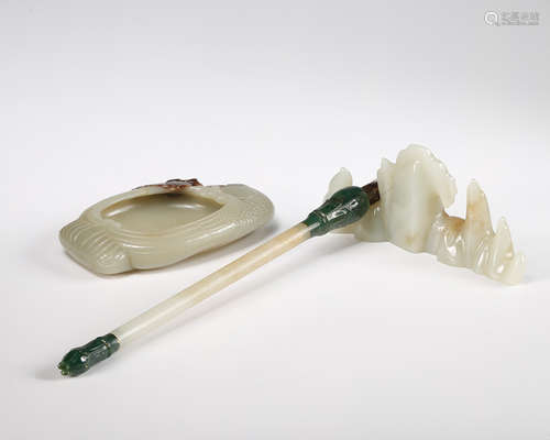 CHINESE WHITE JADE CARVINGS, SET OF 3