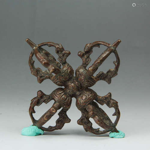 CHINESE TIBETAN BRONZE VAJRA