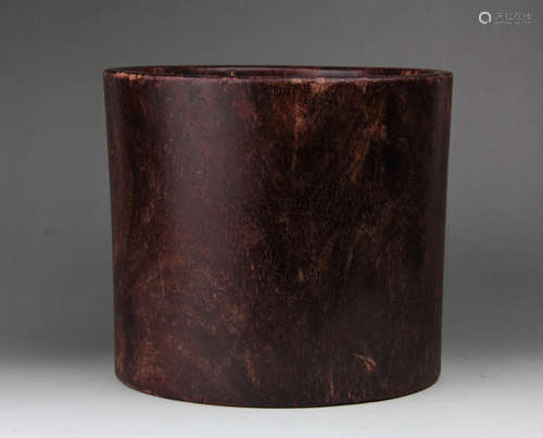 CHINESE HARDWOOD BRUSH POT