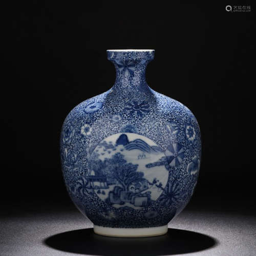 CHINESE BLUE WHITE PORCELAIN VASE, MARKED