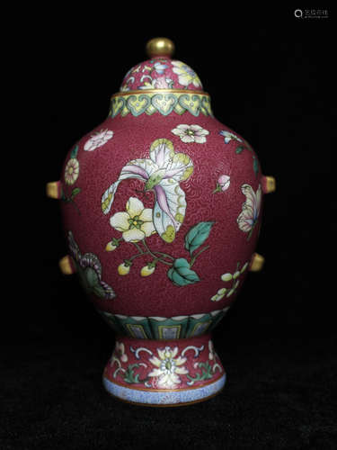 CHINESE ENAMEL PORCELAIN COVER JAR