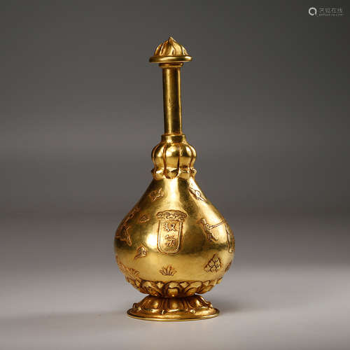 CHINESE GILT BRONZE VASE