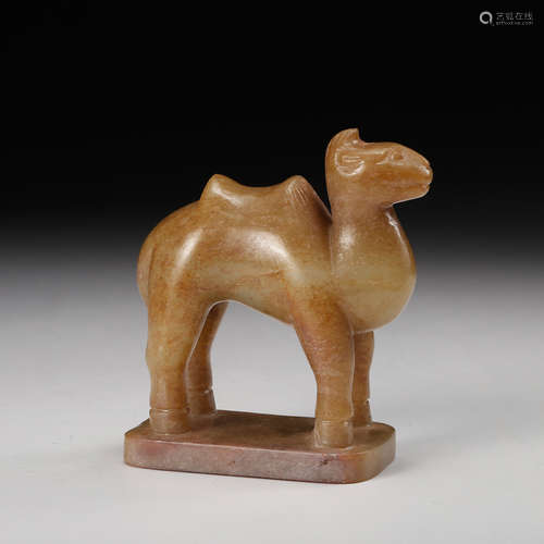 CHINESE ARCHAISTIC JADE CAMEL