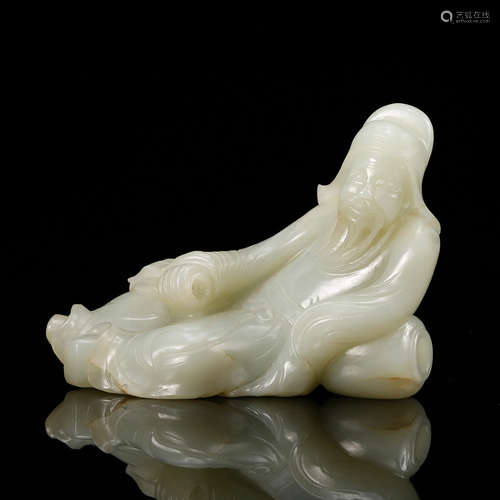 CHINESE WHITE JADE CARVED FIGURINE