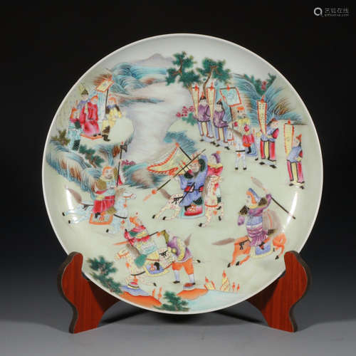 CHINESE FAMILLE ROSE PORCELAIN PLATE