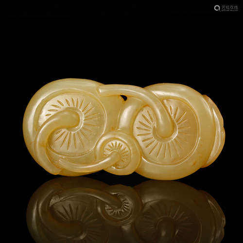 CHINESE YELLOW JADE MUSHROOM PENDANT