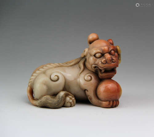 CHINESE SOAPSTONE CARVED BEAST