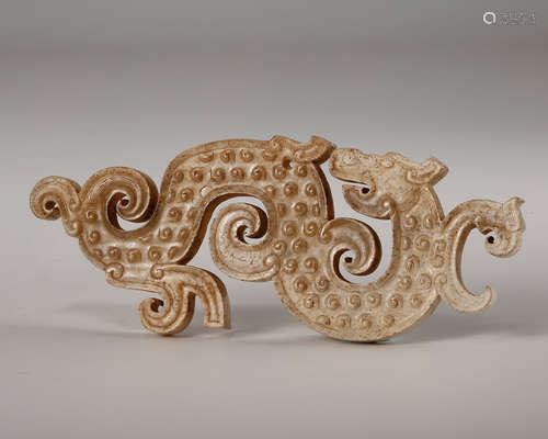 CHINESE ARCHAISTIC JADE DRAGON