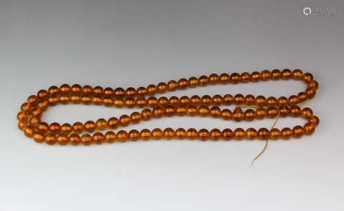 CHINESE 108 AMBER BEADS NECKLACE