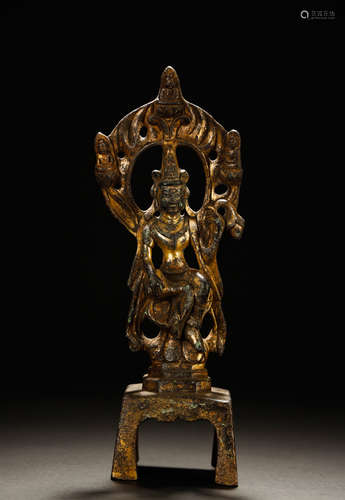 CHINESE NORTHERN WEI GILT BRONZE BUDDHA