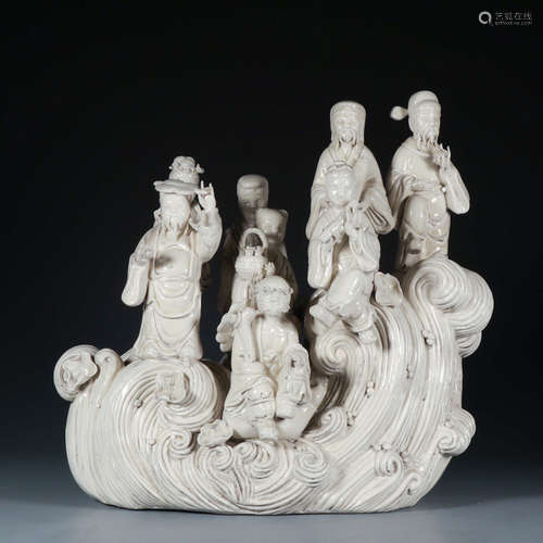 CHINESE BLANC DE CHINE FIGURE OF 8 IMMORTALS