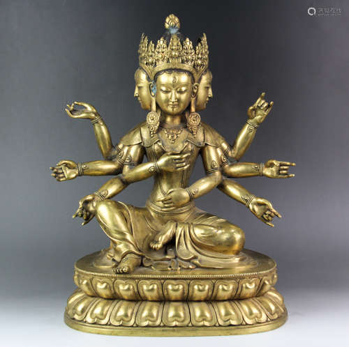 CHINESE GILT BRONZE SEATED NAMGYALMA