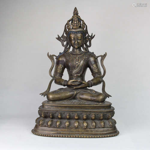 CHINESE BRONZE SEATED BUDDHA