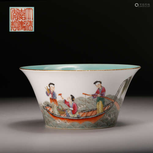 CHINESE FAMILLE ROSE PORCELAIN BOWL, MARKED