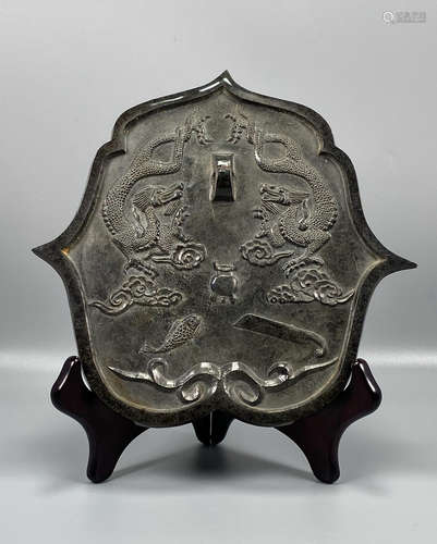 CHINESE BRONZE MIRROR WITH DRAGON