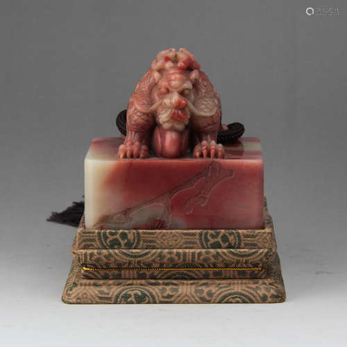 CHINESE IMPERIAL SOAPSTONE DRAGON SEAL