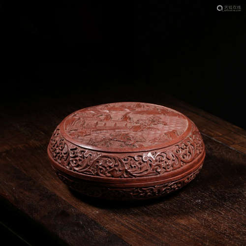 CHINESE CINNABAR LACQUER COVER BOX