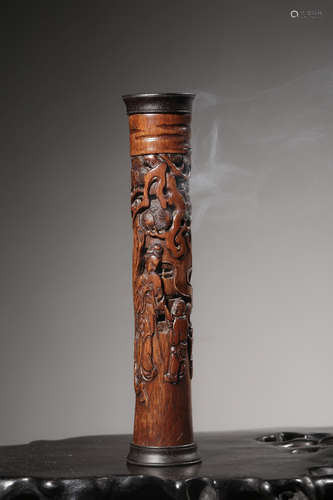 CHINESE BAMBOO CARVED INCENSE BURNER