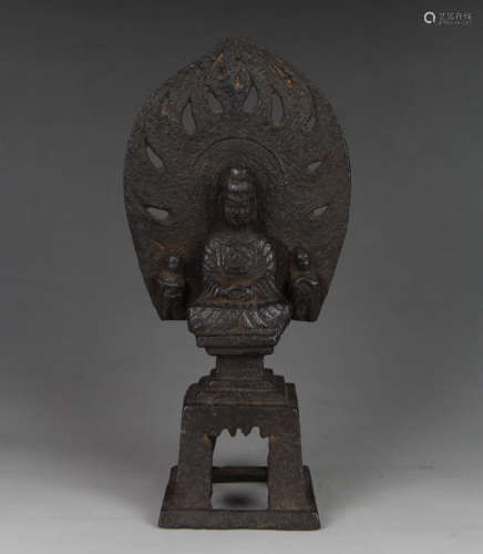 A Chinese Iron Statue of Sakyamuni