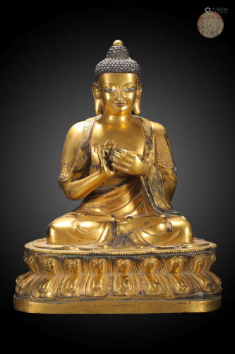 A Chinese Gild Copper Statue of Mahavairocana