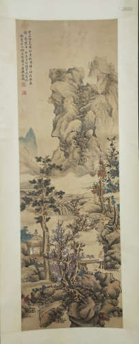 A Chinese Landscape Painting Scroll,  Jin Cheng Mark