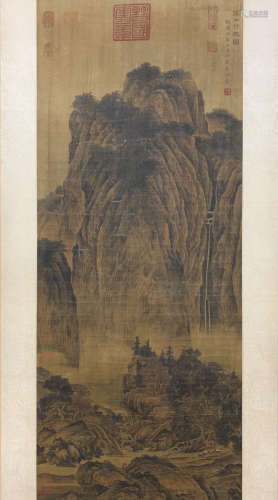 A Chinese Landscape Painting Scroll, Dong Yuan Mark