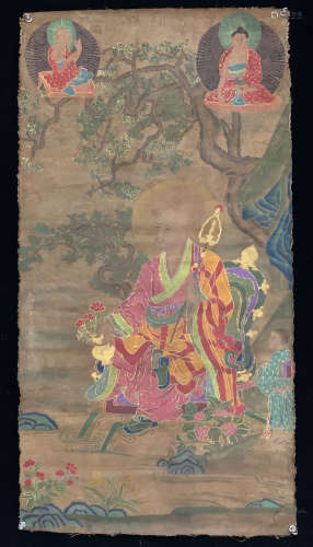 A Chinese Buddha Painting, Ding Guanpeng Mark