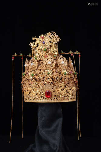 A Chinese Gild Copeper crown