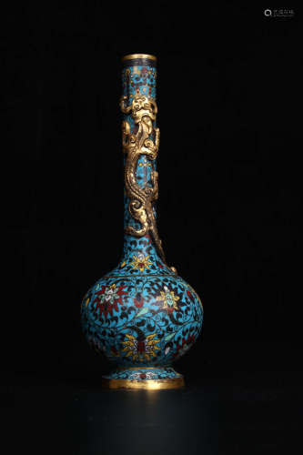 A Chinese Cloisonne Floral Flask