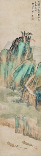 张大千（款）（1899 1983） 1946年作 出峡图 设色纸本立轴