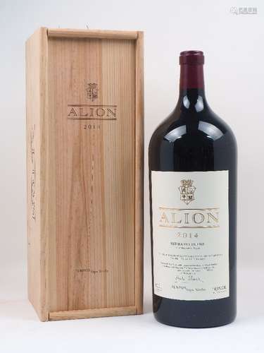 Vega Sicilia Alion 2014, single Imperial bottle, seal and label good, in wooden casePlease refer