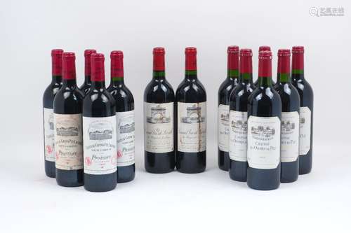 Chateau Grand-Puy-Lacoste 1990, 5 bottles, together with Chateau Les Ormes de Pez 1999, 6 bottles,