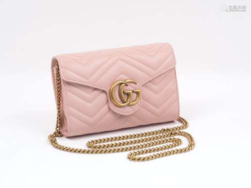 A Gucci Mini Marmont Matelassé shoulder bag, the rectangular form bag with characteristic
