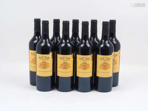 A collection of nine bottles of Chateau Bel-Air La Graviere, 2015, (9)Please refer to department for