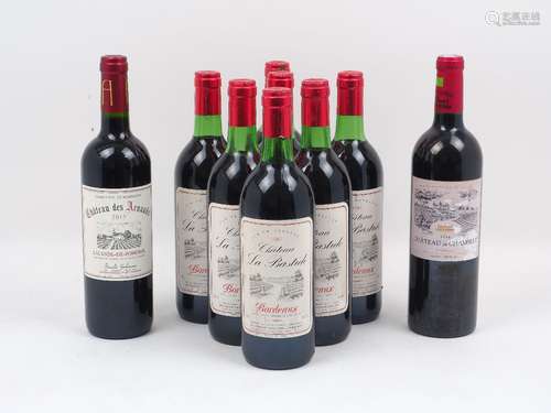 A collection of seven bottles of Chateau La Bastide, 1987, ullages to neck, together with a single