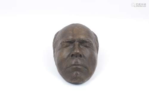 A 20th century bronze death mask of John. R. G. Gayer. Anderson, inscribed 'LIFE MASK OF JOHN R.