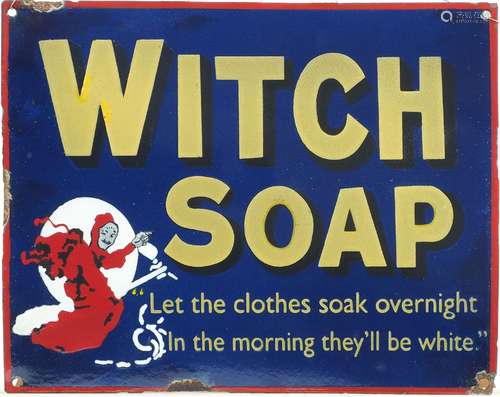 A 'Witch Soap' advertising sign, 24cm x 30.5cmPlease refer to department for condition report