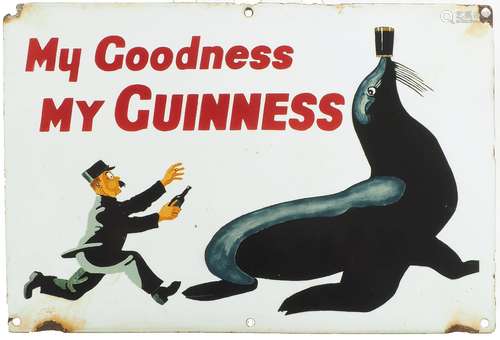 A 'My Goodness, My Guinness' advertising sign, 24cm x 36cmPlease refer to department for condition