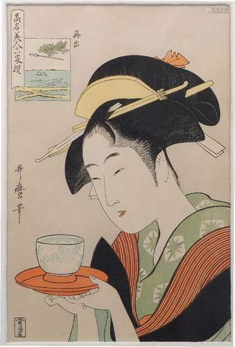 After Kitagawa Utamaro, (Japanese, 1753-1806), Geisha Naniwaya O-kita from the K?mei Bijin