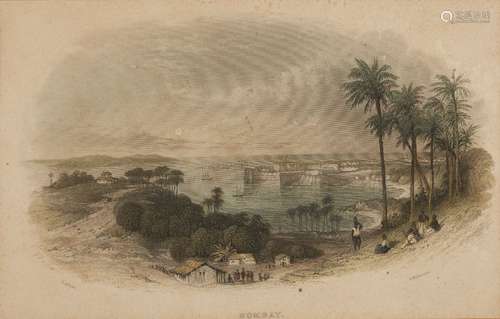 Two coloured engravings by T. Allom, to include a scene of Imperial Calcutta after F. Radclyffe,