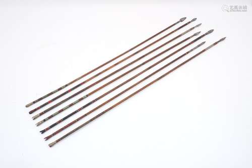 A collection of Indian arrows, 19th century and later, of typical form, each bamboo shaft with