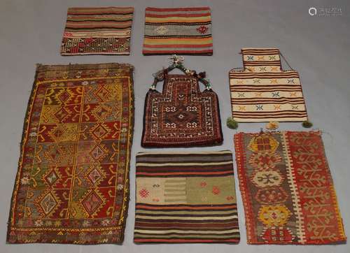 A Caucasian bag, late 19th/early 20th century, woven with twelve sections with diamond panels in