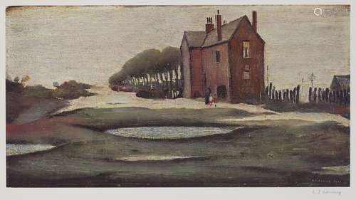 Laurence Stephen Lowry RBA RA, British 1887-1976- The Lonely House; offset lithograph in colours