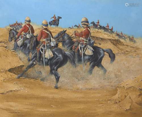 James Dann, British, mid-late 20th century- Life Guards, Egypt 1882; oil on canvas, signed and