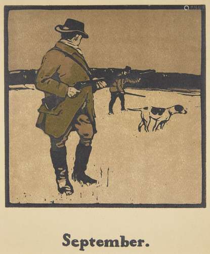 Sir William Nicholson, British 1872-1949- September, Shooting, 1898; lithograph in colours on