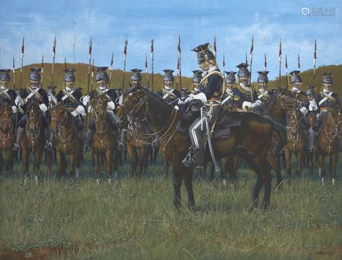 James Dann, British, mid-late 20th century- Scenes from a Napoleonic battle; oils on canvas, signed,